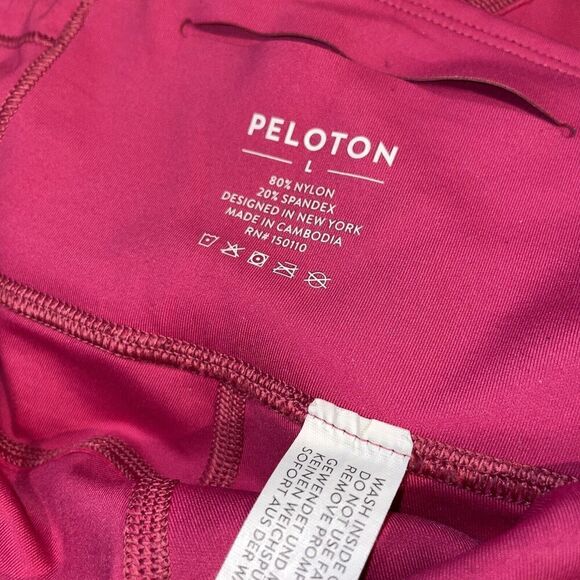 Peloton Move Mission Tulip Hem Leggings Womens Large High Rise Drawstring Pink - Picture 4 of 6